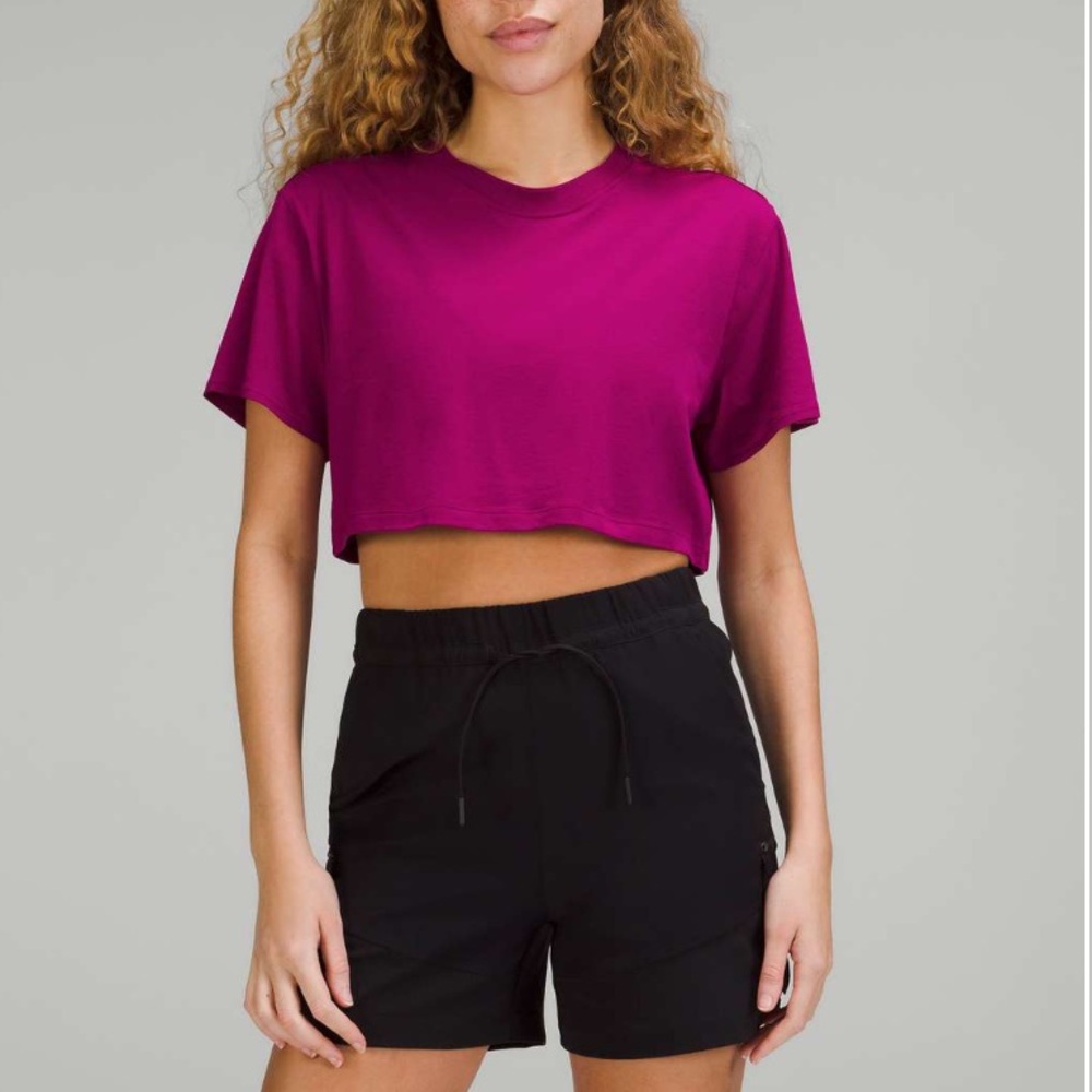 Lululemon all yours crop tee magenta purple 4